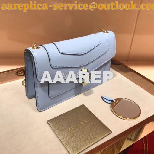 Replica Bvlgari Serpenti Forever Flap Cover Bag 280177 Baby Blue 4