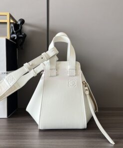 Replica Loewe Compact Hammock in satin calfskin A538H13 White Glaze