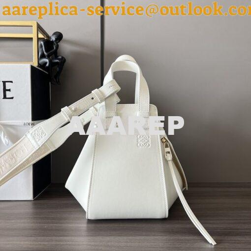 Replica Loewe Compact Hammock in satin calfskin A538H13 White Glaze