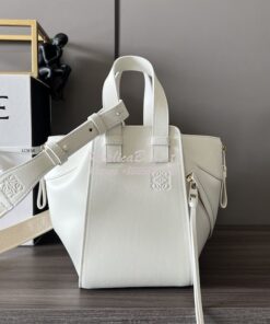 Replica Loewe Compact Hammock in satin calfskin A538H13 White Glaze 2