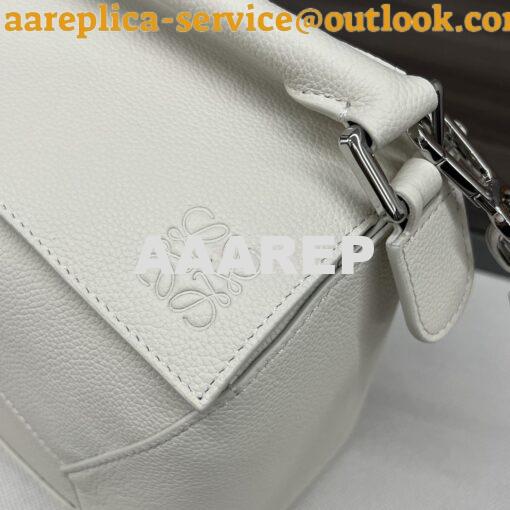 Replica Loewe Medium Puzzle Bag In Soft Grained Calfskin B510P49 White 3