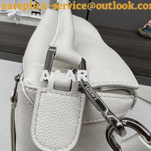 Replica Loewe Medium Puzzle Bag In Soft Grained Calfskin B510P49 White 5