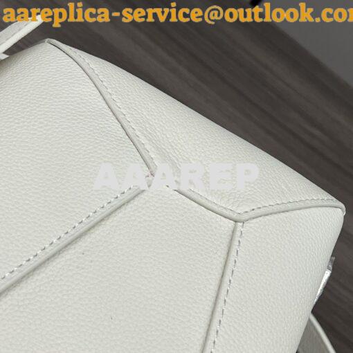 Replica Loewe Medium Puzzle Bag In Soft Grained Calfskin B510P49 White 6