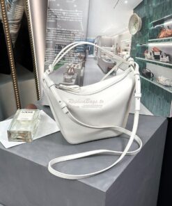 Replica Loewe Mini Hammock Hobo bag in classic calfskin A538G13 White 2