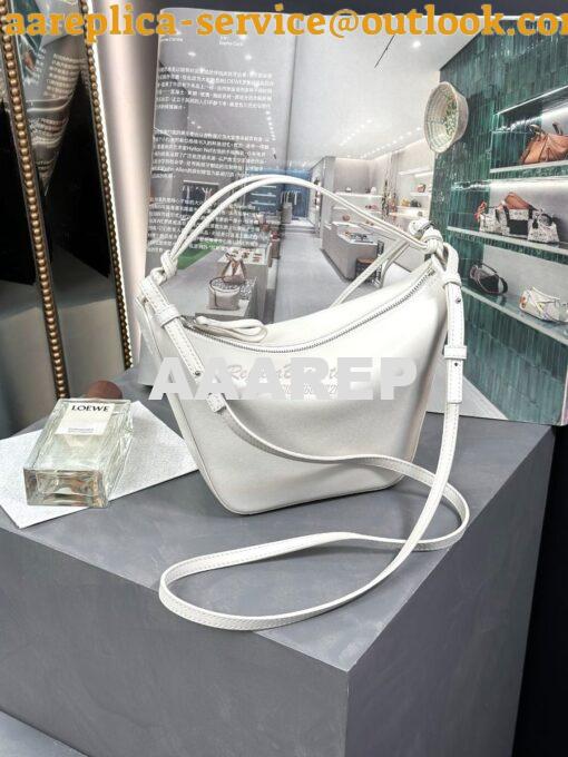 Replica Loewe Mini Hammock Hobo bag in classic calfskin A538G13 White 2