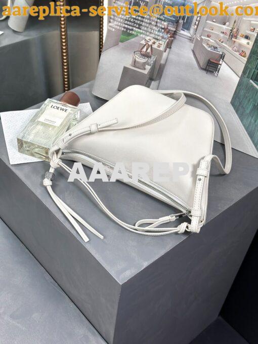 Replica Loewe Mini Hammock Hobo bag in classic calfskin A538G13 White 3