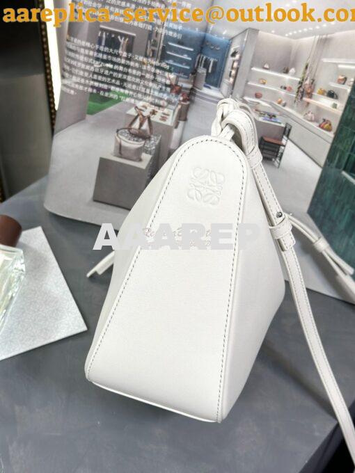 Replica Loewe Mini Hammock Hobo bag in classic calfskin A538G13 White 6