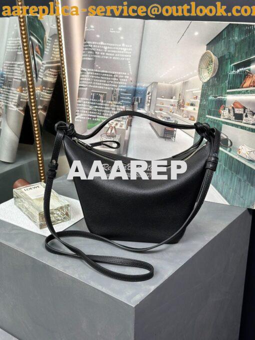 Replica Loewe Mini Hammock Hobo bag in classic calfskin A538G13 Black 3