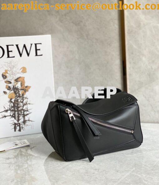 Replica Loewe Small Puzzle Bumbag In Classic Calfskin B510P35 Black 3