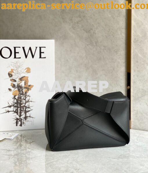 Replica Loewe Small Puzzle Bumbag In Classic Calfskin B510P35 Black 4