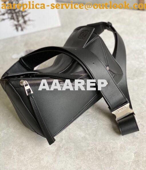 Replica Loewe Small Puzzle Bumbag In Classic Calfskin B510P35 Black 5