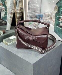 Replica Loewe Small Puzzle Bag In Satin Calfskin With Tonal Coloured H