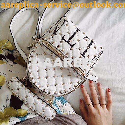 Replica Valentino Garavani Rockstud Mini VLTN Spike.IT Leather Backpac 9