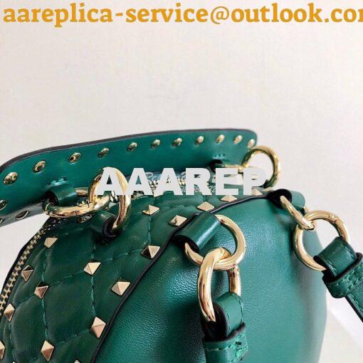 Replica Valentino Garavani Rockstud Spike Mini Leather Backpack Green 6