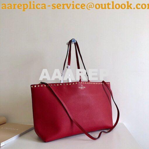 Replica Valentino Garavani Large Rockstud Tote Red 2