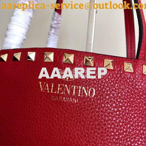 Replica Valentino Garavani Large Rockstud Tote Red 3