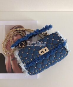 Replica Valentino Garavani Denim Rockstud Spike Bag