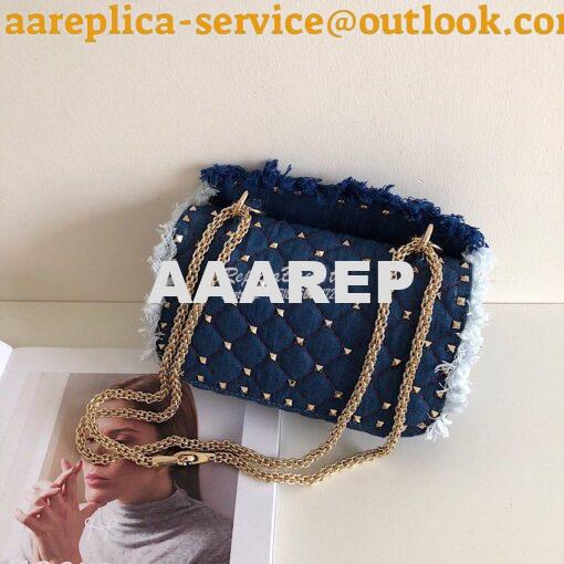 Replica Valentino Garavani Denim Rockstud Spike Bag 9