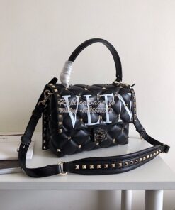 Replica Valentino Candystud Top Handle Bag VLTN black