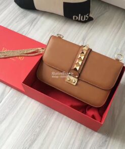 Replica Valentino Garavani Chain Cross Body Bag Brown