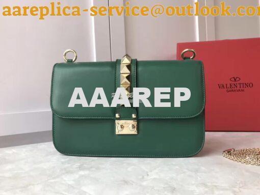 Replica Valentino Garavani Chain Cross Body Bag Green 3