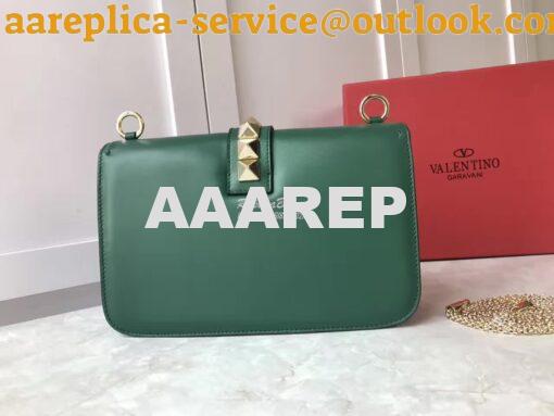 Replica Valentino Garavani Chain Cross Body Bag Green 4