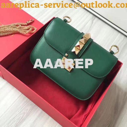 Replica Valentino Garavani Chain Cross Body Bag Green 10