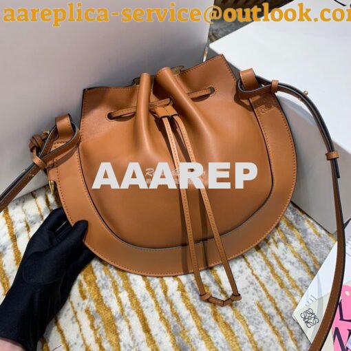 Replica Loewe Horseshoe Bag in Nappa Calf Leather Tan 446748 2