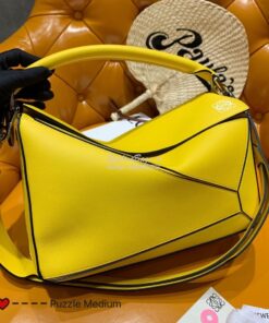 Replica Loewe Medium Puzzle Bag 63350 Yellow 2