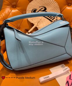 Replica Loewe Medium Puzzle Bag 63350 Stone Blue 2