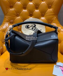 Replica Loewe Medium Puzzle Bag 63350 Black