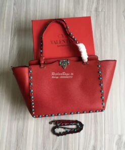 Replica Valentino Garavani Rockstud Rolling Tote Bag Red