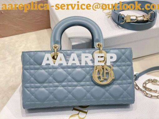 Replica Dior Lady D-Joy Bag Horizon Blue Cannage Lambskin M0540O 2