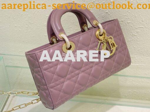 Replica Dior Lady D-Joy Bag Peony Pink Cannage Lambskin M0540O 4