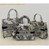 Replica Dior Medium Lady D-Lite Bag White and Pastel Midnight Blue Toi 13