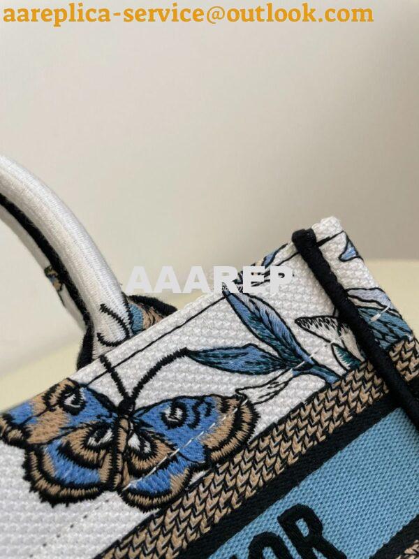 Replica Dior Mini Book Tote With Strap White and Pastel Midnight Blue 3