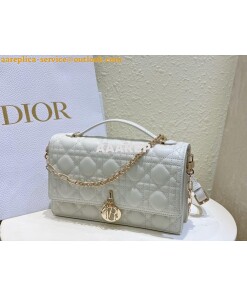 Replica Dior Miss Dior Top Handle Bag Cannage Lambskin M0997 Ivory