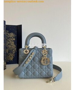 Replica Dior My ABCdior Lady Dior Bag M0538 CloudBlue Cannage Lambskin