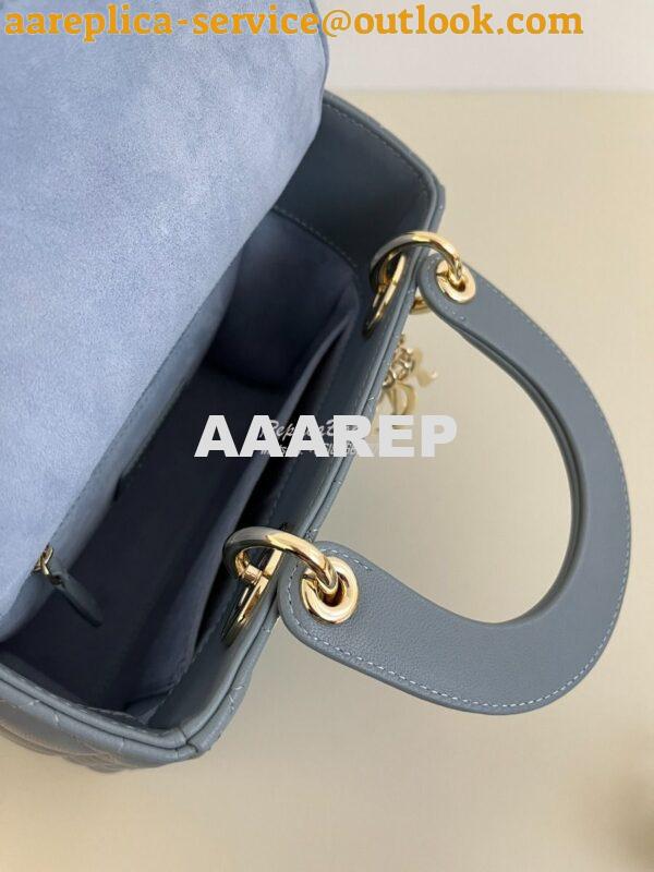 Replica Dior My ABCdior Lady Dior Bag M0538 CloudBlue Cannage Lambskin 6