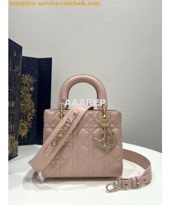 Replica Dior My ABCdior Lady Dior Bag M0538 Powder Pink Cannage Lambsk