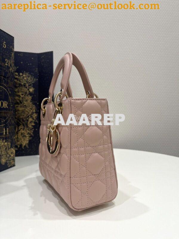 Replica Dior My ABCdior Lady Dior Bag M0538 Powder Pink Cannage Lambsk 2