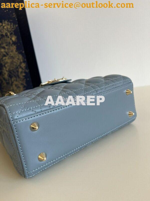 Replica Dior My ABCdior Lady Dior Bag M0538 CloudBlue Cannage Lambskin 9