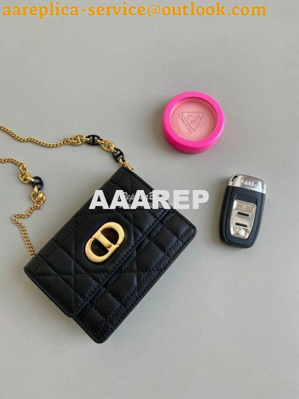 Replica Dior Miss Caro Micro Bag Black Macrocannage Lambskin S5170U 3