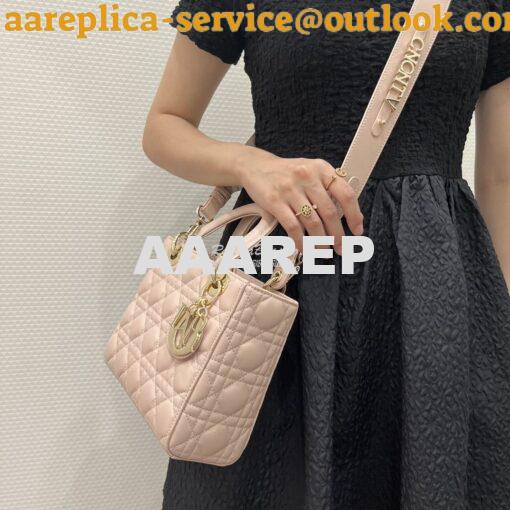 Replica Dior My ABCdior Lady Dior Bag M0538 Powder Pink Cannage Lambsk 11