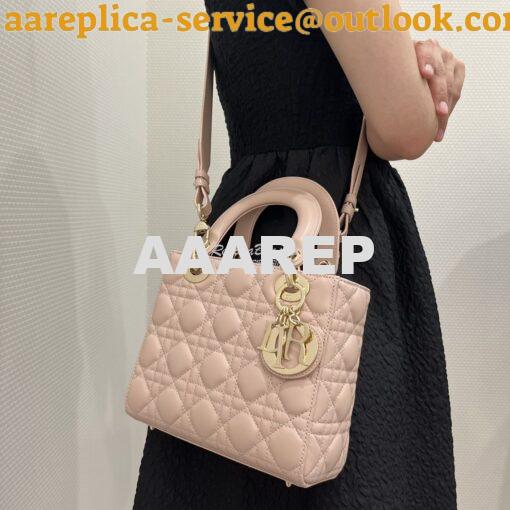 Replica Dior My ABCdior Lady Dior Bag M0538 Powder Pink Cannage Lambsk 12