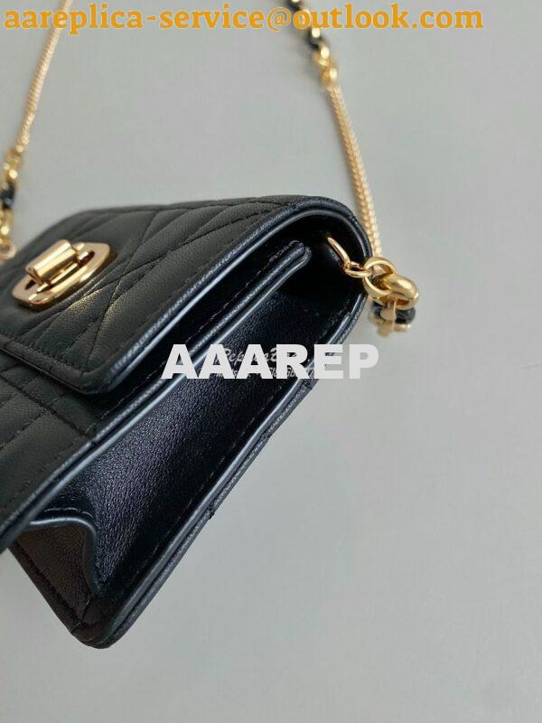 Replica Dior Miss Caro Micro Bag Black Macrocannage Lambskin S5170U 6