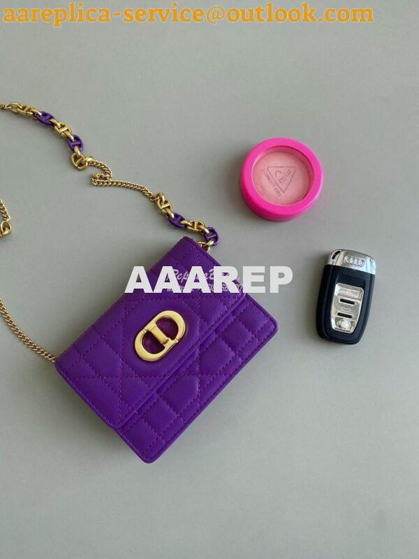 Replica Dior Miss Caro Micro Bag Purple Macrocannage Lambskin S5170U 3