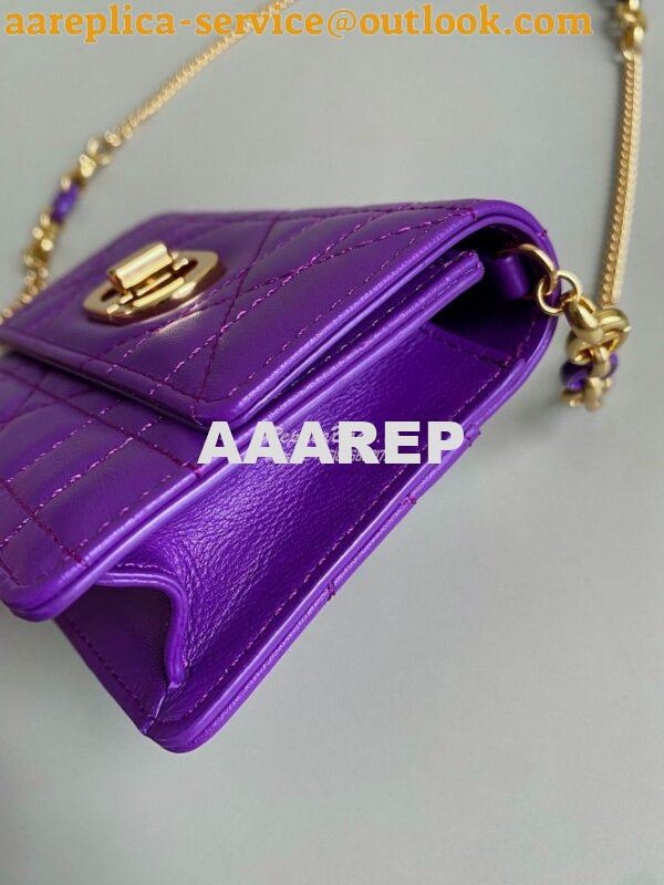 Replica Dior Miss Caro Micro Bag Purple Macrocannage Lambskin S5170U 6