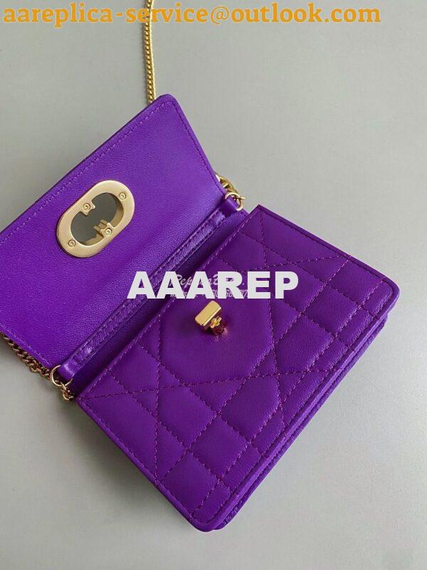 Replica Dior Miss Caro Micro Bag Purple Macrocannage Lambskin S5170U 8