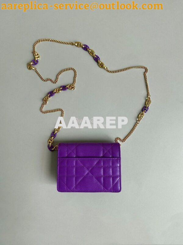 Replica Dior Miss Caro Micro Bag Purple Macrocannage Lambskin S5170U 9